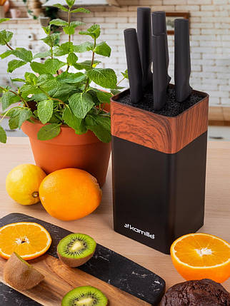 Набір ножів 6 предметів Kamille з неіржавкої сталі з підставкою, фото 1