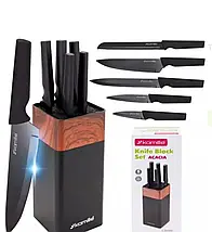 Набір ножів 6 предметів Kamille з неіржавкої сталі з підставкою, фото 5