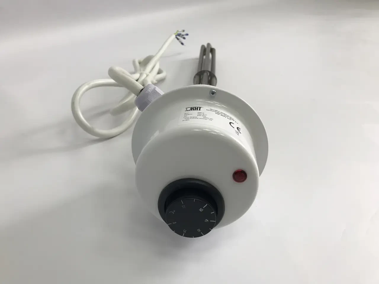 Електричний тен з термостатом GRBT 6 кВт КНТ 6/4" (1 1/2) нержавіюча сталь, фото 1