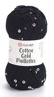 Cotton Gold Paillettes YarnArt-7101 чорний