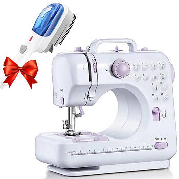 Швейна машинка 12в1 FHSM-505 + Подарунок Відпарювач-щітка Steam Brusher / Портативна міні-швейна машинка