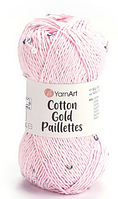 Cotton Gold Paillettes YarnArt-7107 рожевий
