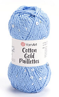 Cotton Gold Paillettes YarnArt-7110 блакитний