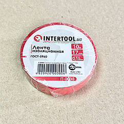 Стрічка ізоляційна 0.15мм*17мм*10м червона INTERTOOL IT-0030