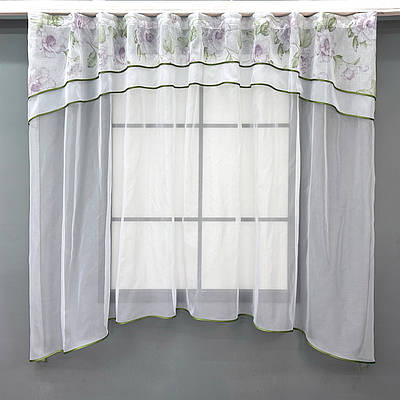 Гардина, (280х170см.) арка на кухню. Колір білий з бузковим і салатовим. Код 036к 52-1172