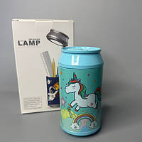 Лампа настільна, пляшка.блакитна