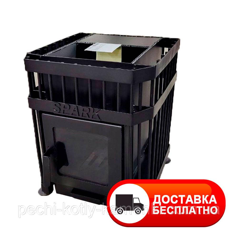 Піч для лазні Spark S.k.10.00 до 12 м³ зі склом 210х210 мм димохід ззаду без виносу
