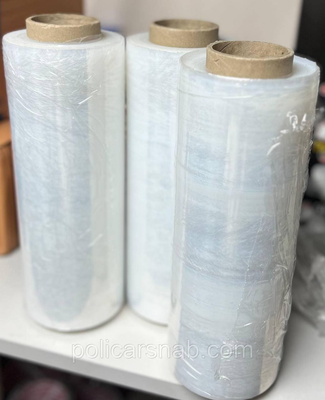Стрейч прозорий половинка 20мкм*250мм 1,1кг-1,0кг нетто Стретч плівка пакувальна технічна ручна первинна сировина, фото 1