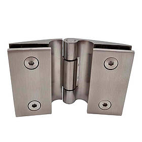 NFU-200-25-01 Петля для скляних дверей, скло-скло 180/135 градусів, матова