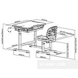 Комплект парта + стілець трансформери FunDesk Piccolino III Pink, фото 8