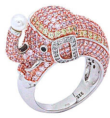 Каблучка срібна Слон