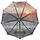 Жіноча парасолька напівавтомат на 9 спиць сатиновий купол з принтом від Frei Regen, сіра ручка, 09041-6, фото 4