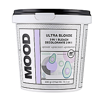 Пудра для знебарвлення на основі глини 3 в 1 Mood Ultrablonde 3In1 Lightener, 500 гр (402140500)