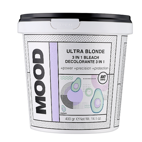 Пудра для знебарвлення на основі глини 3 в 1 Mood Ultrablonde 3In1 Lightener, 500 гр (402140500), фото 1