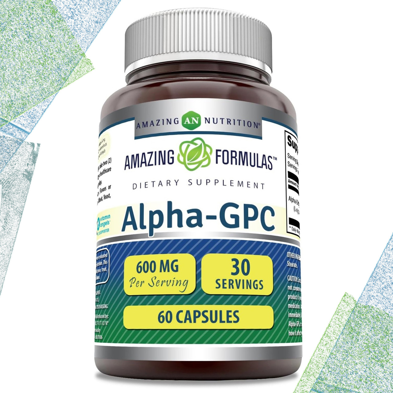 Для мозку, при стресах Amazing Nutrition Alpha GPC 600 мг на порцію 60 капсул