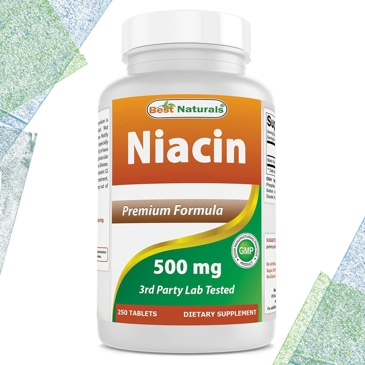 Best Naturals Niacin Ніацин 500 мг 250 таблеток