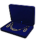 Великий класичний футляр для  кольє синій оксамитовий 0629