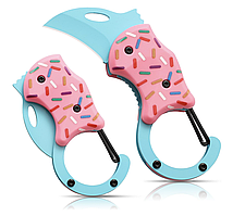 Мультитул міні тактичний універсальний рожевий з дизайном пончика, ідеальні подарунки для чоловіків