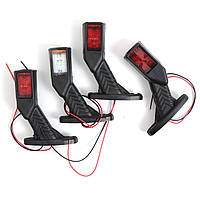 Габарит "ріжки" косий 13см 12/24v червоний+білий+жовтий 2+2+4LED (2шт)