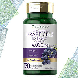 Carlyle Grape Seed Extract Complex 4000 мг еквівалент 120 капсул (Екстракт виноградної кісточки)