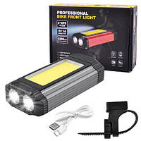 Велоліхтар 501 2XPE+COB з акумулятором