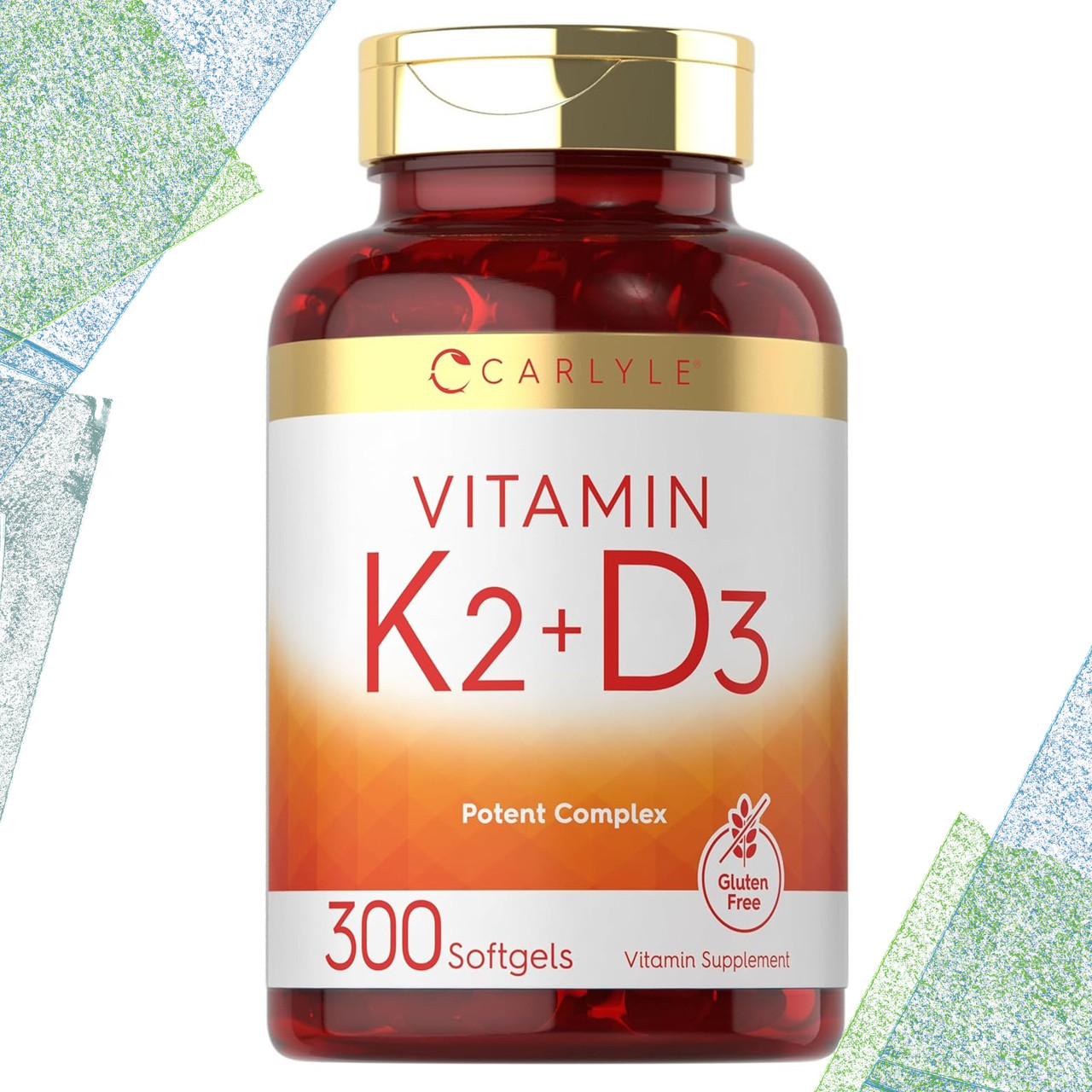 Carlyle Vitamin K2 + D3, 300 гелевих капсул, фото 1