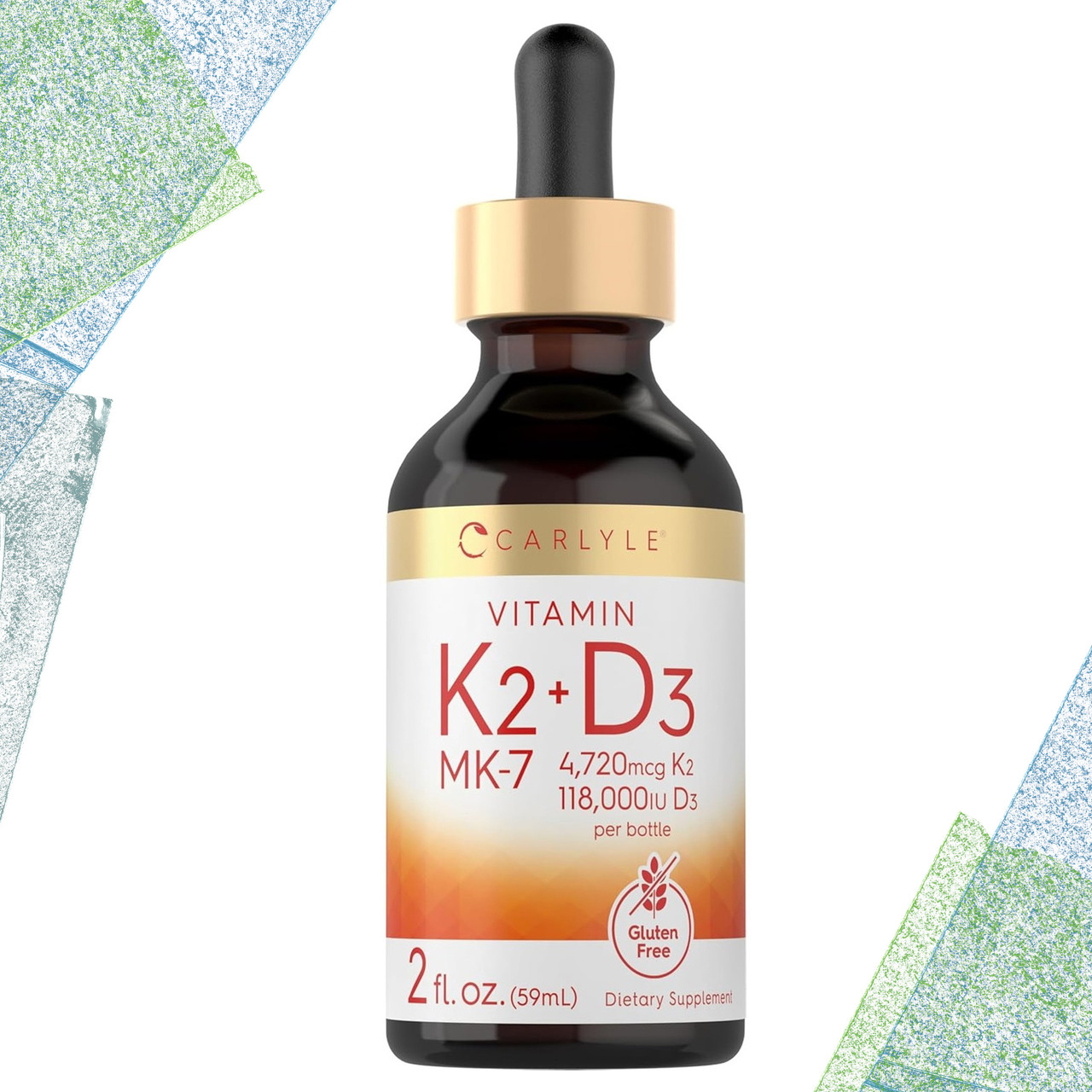 Рідкий К2 + Д3 Carlyle Vitamin K2 MK-7 + D3, 59 мл