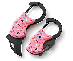 Мультитул міні тактичний універсальний рожевий з дизайном пончика, donut подарунки для чоловіків