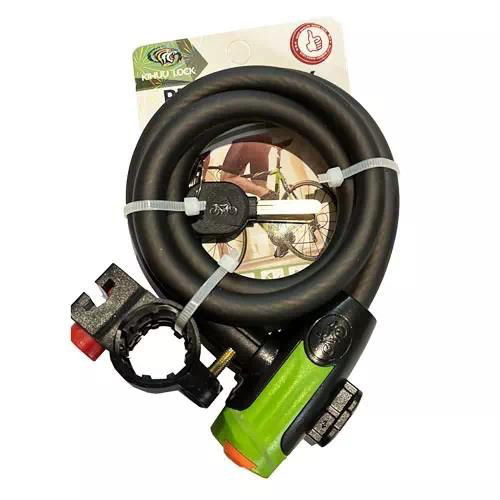 Велосипедний замок 8305 (12*80 трос) 2 ключі, фото 1