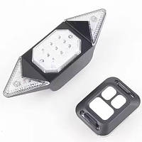 Велоліхтар з поворотами LY-6700 (red+yellow+blue) з акумулятором + пульт управління