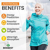 Коензим Besibest Liposomal Vegan CoQ10 Ubiquinol 1000 мг 60 вегетаріанських гелевих капсул, фото 7