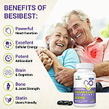 Коензим Besibest Liposomal Vegan CoQ10 Ubiquinol 800 мг 60 вегетаріанських гелевих капсул, фото 6