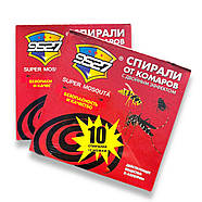 Спіралі від комарів, мух і ос СуперМоскет Super Mosquita з подвійним ефектом 10 шт., фото 2