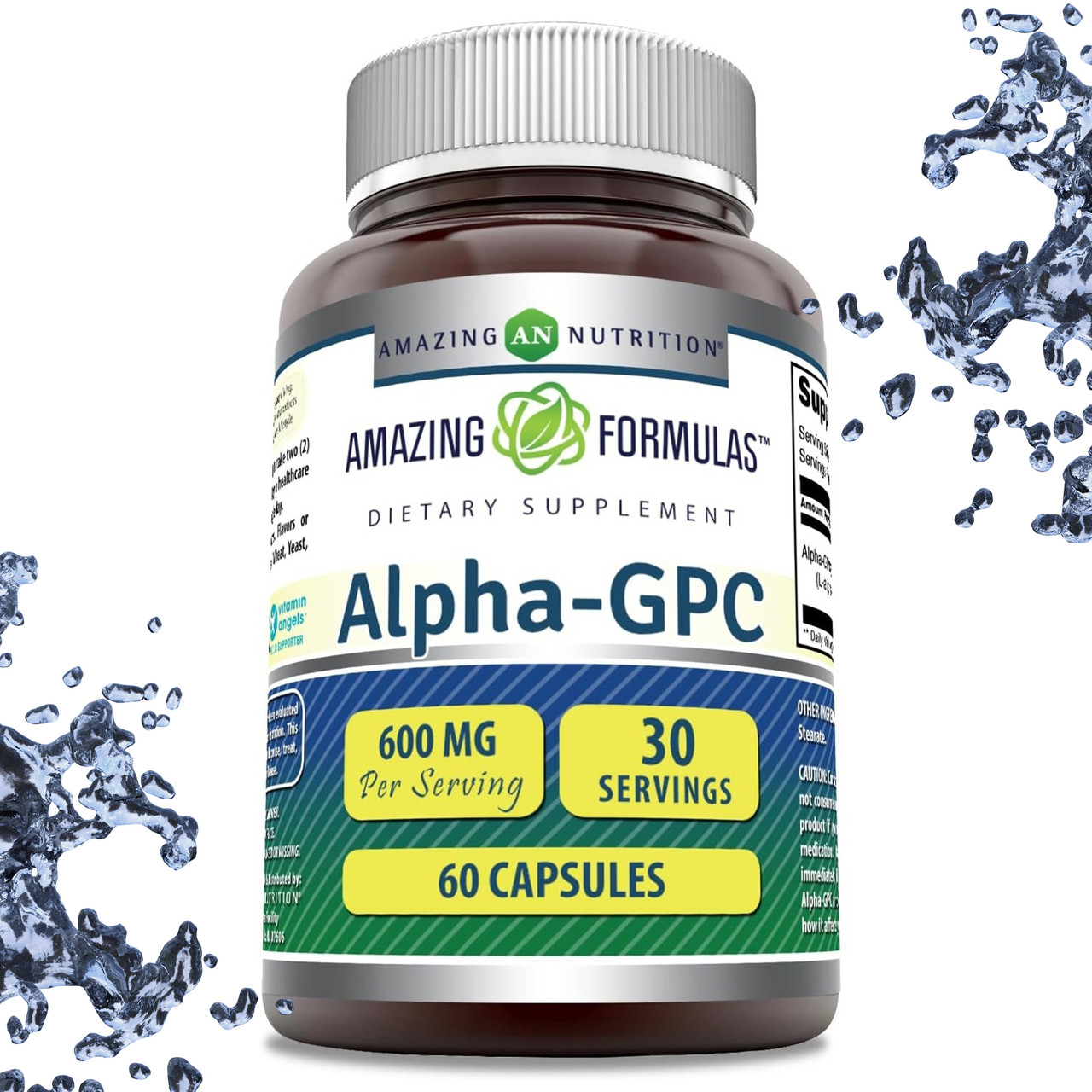 Для мозку, при стресах Amazing Nutrition Alpha GPC 600 мг на порцію  60 капсул