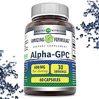 Для мозку, при стресах Amazing Nutrition Alpha GPC 600 мг на порцію 60 капсул