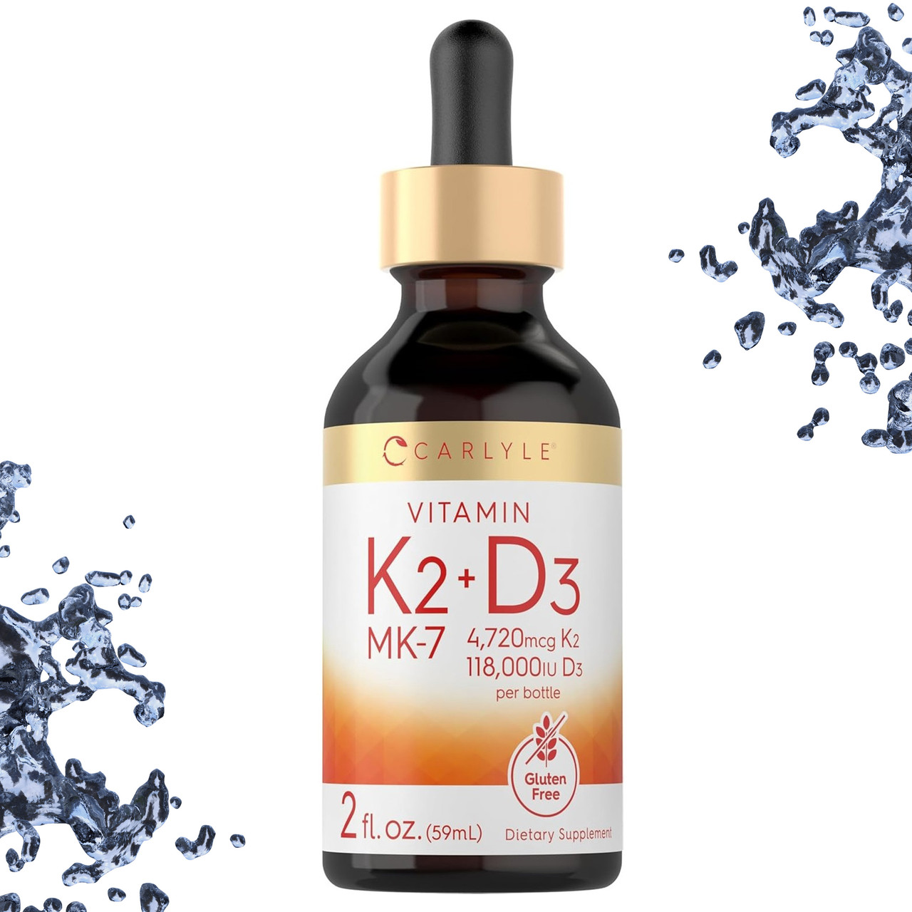 Рідкий К2 + Д3 Carlyle Vitamin K2 MK-7 + D3, 59 мл