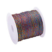 Шнур Finding Плетена люриксова нитка металізована Різнокольорова 0.8 мм 25 метрів