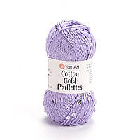 Yarnart COTTON GOLD PAILLETTES (Котон Голд Паєтка) №7116 лаванда (Пряжа бавовна з паєткою, нитки для в'язання)