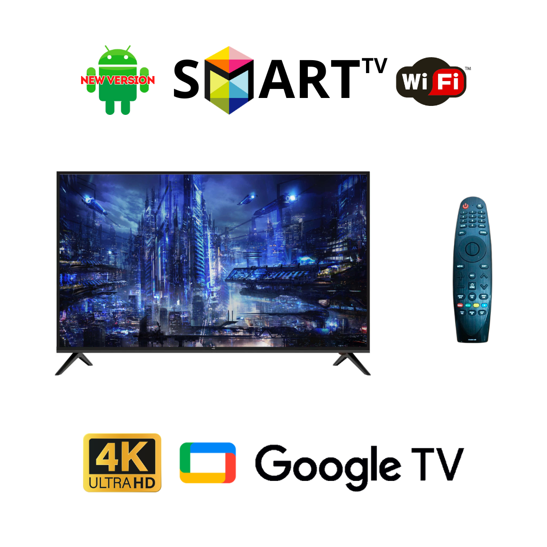 Телевізор SetUP 52 дюйми / Android 11 / FullHD / T2 / Пульт Bluetooth / Підтримка флешки, фото 1