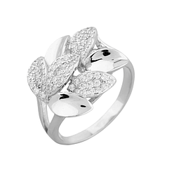 Каблучка срібна Листя