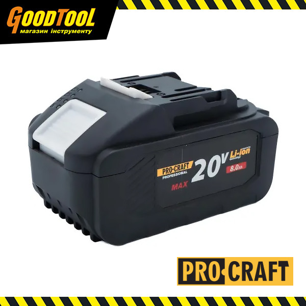Акумуляторна батарея Li-Ion 20В 8Aг Procraft Battery 20/8
