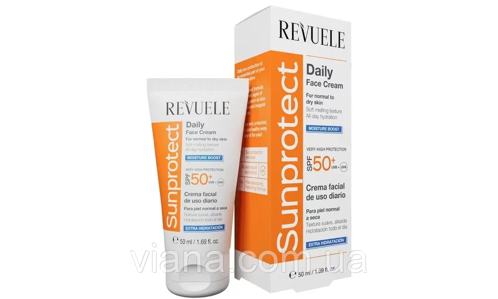 Сонцезахисний крем для обличчя зволожувальний Revuele Sunprotect Moisture SPF 50+