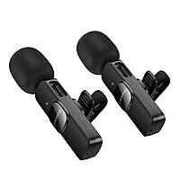 Мікрофон-петличка BOROFONE BFK15 Dual-mic lavalier бездротовий цифровий мікрофон (iP/Type-C) Black