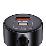 Автомобільний зарядний пристрій Baseus High Efficiency Pro 1-for-2 Car Cigarette Lighter 30W Cosmic Black, фото 6