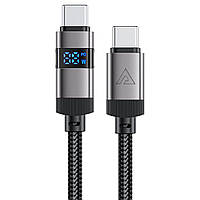 Кабель ACEFAST C15-03 USB-C to USB-C zinc alloy digital display braided charging data cable Black