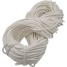 Міцний гамаковий шнур, товщина, 5 мм, поліефірний з поліпропіленовим наповнювачем статичний плетений, Білий