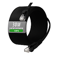 Патч корд 30 м Мідь LAN 1000 Мбіт/с (Gigabit Ethernet, 1 Гбіт/с) чорний