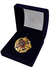 Класичний футляр для нагород, медалей, орденів, монет, значків синій оксамитовий з прозорою кришкою 183В