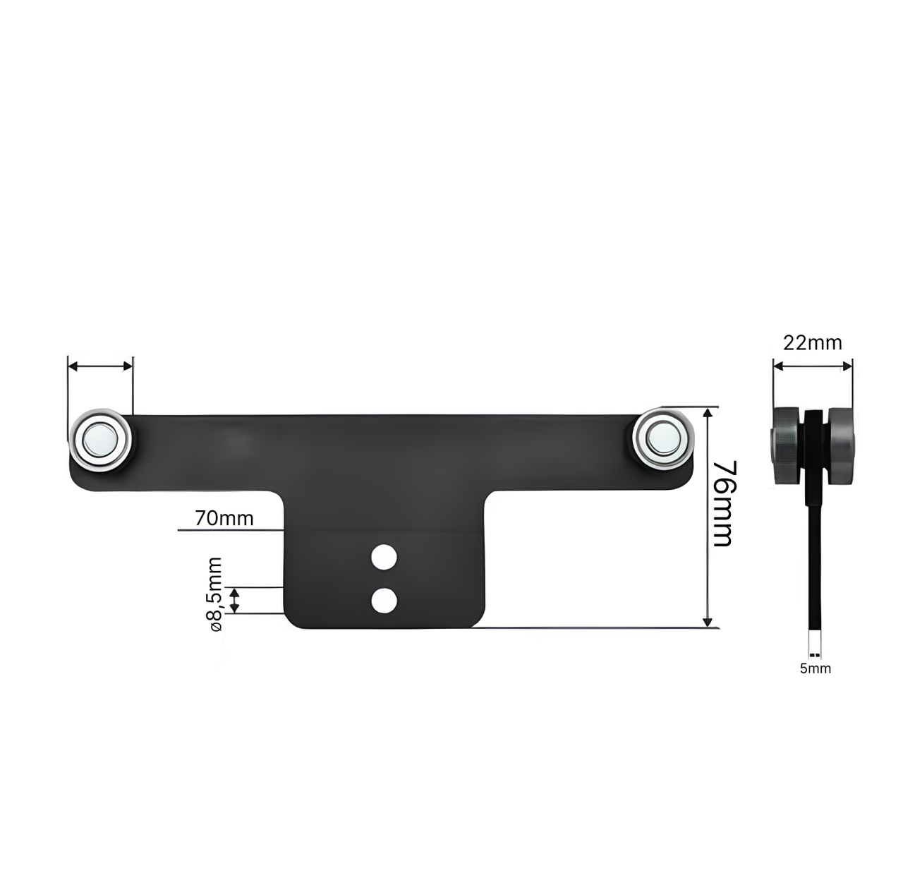 Ролики стійки напівпричепа Ø22x22x76 KOGEL, фото 1