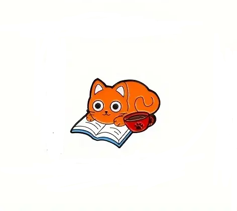 Пін-значок "Котик з книгою" №5